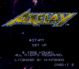 Axelay (Europe) Title Screen